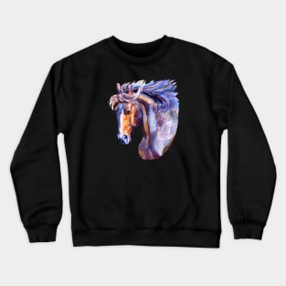 Horse Crazy Wild Colorful Equestrian Crewneck Sweatshirt